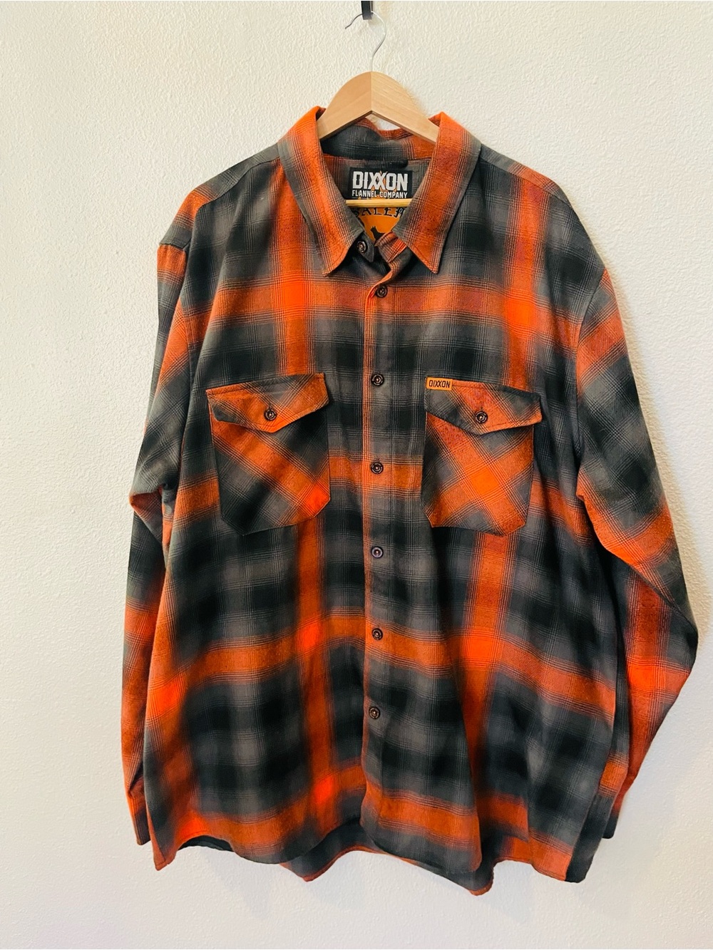 DIXXON Salem 13 Orange Red and Black Plaid Button-Up Flannel Shirt Size 3X